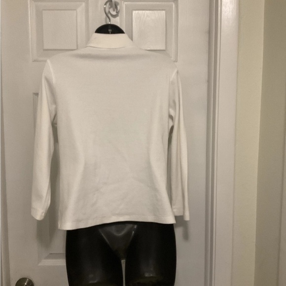 RAFAELLA Women’s White Pullover‎ Collared Sweater Size Large - Picture 2 of 6